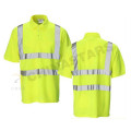 Dual color high visibility polo shirt in breathable bird eye mesh fabric